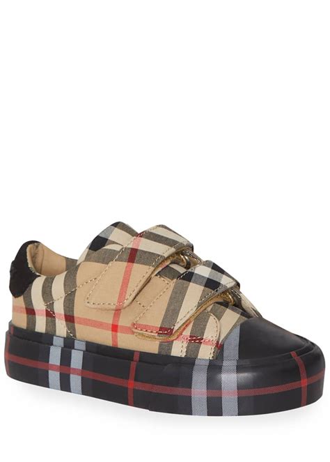 Burberry Kid's Mini Markham Check Sneakers on SALE 